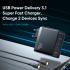 Mcdodo CH-2913 140W GaN5 Pro Fast Charger with two USB-C ports and one USB-A port + 1.2 m 240W USB-C to USB-C Cable, Compatible with MacBooks, iPhones, Samsung Galaxy, Huawei, Xiaomi, Dell, Lenovo, and more – Black